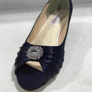 NEW Dyeables Womens Anette Low-Heel Wedge navy blue sz 7.5
